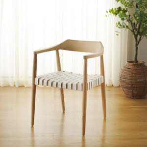 Safavieh Amycus Accent Chair – Mid-Century Modern Elegance With Intricate White Leather And Teak Frame Design Natural/White ACH1202A