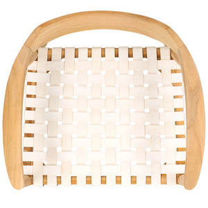 Safavieh Amycus Accent Chair – Mid-Century Modern Elegance With Intricate White Leather And Teak Frame Design Natural/White ACH1202A