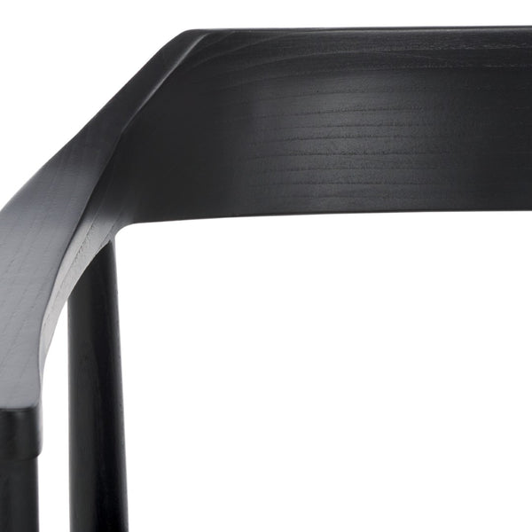Safavieh Amycus Accent Chair – Mid-Century Modern Elegance With Intricate White Leather And Teak Frame Design Black ACH1202B