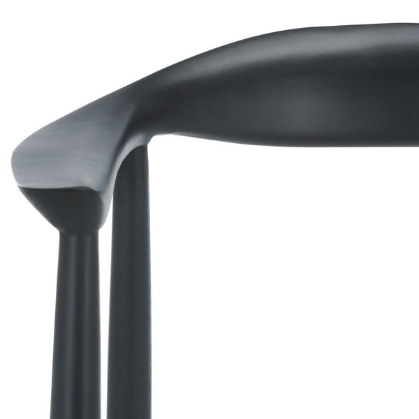 Safavieh Baden Leather Woven Arm Chair White / Black ACH1203B