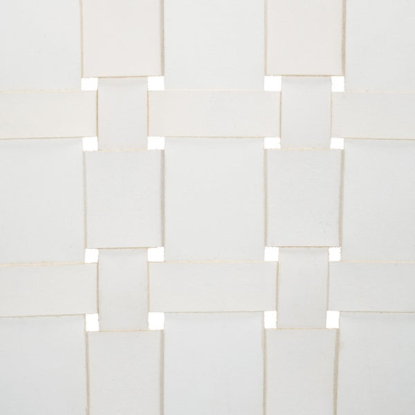 Safavieh Baden Leather Woven Arm Chair White / Black ACH1203B