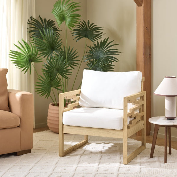 Safavieh Montford Accent Chair Structured Square Frame for Modern Living Rooms and Reading Nooks ACH1205A