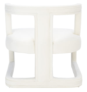 Safavieh Rhyes Accent Chair - Modern Sculptural Design In Luxurious Cream Velvet For Stylish Interiors ACH1300A