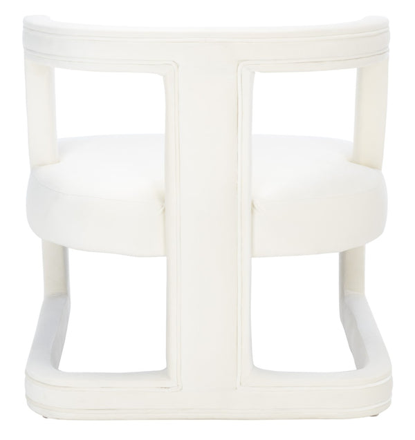 Safavieh Rhyes Accent Chair - Modern Sculptural Design In Luxurious Cream Velvet For Stylish Interiors ACH1300A