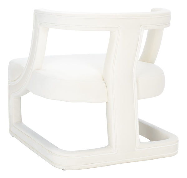Safavieh Rhyes Accent Chair - Modern Sculptural Design In Luxurious Cream Velvet For Stylish Interiors ACH1300A