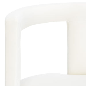 Safavieh Rhyes Accent Chair - Modern Sculptural Design In Luxurious Cream Velvet For Stylish Interiors ACH1300A