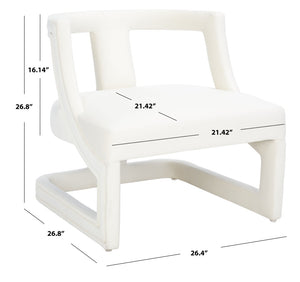 Safavieh Rhyes Accent Chair - Modern Sculptural Design In Luxurious Cream Velvet For Stylish Interiors ACH1300A