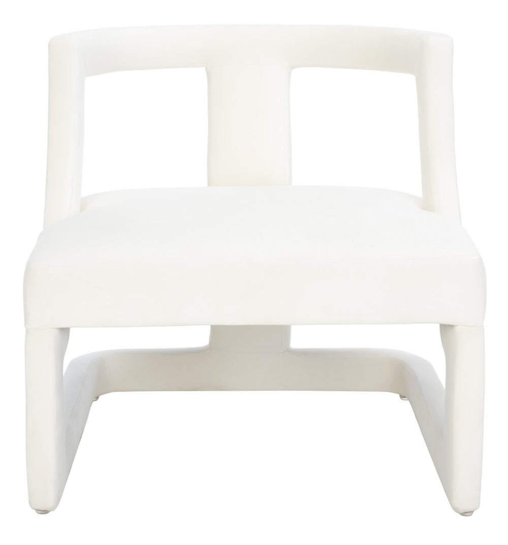 Safavieh Rhyes Accent Chair - Modern Sculptural Design In Luxurious Cream Velvet For Stylish Interiors ACH1300A