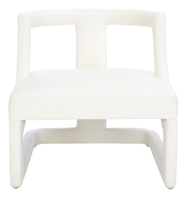 Safavieh Rhyes Accent Chair - Modern Sculptural Design In Luxurious Cream Velvet For Stylish Interiors ACH1300A