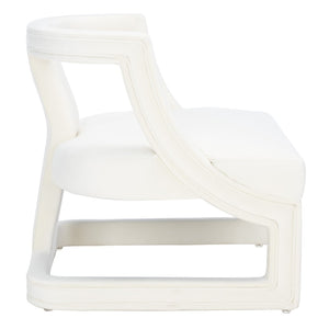 Safavieh Rhyes Accent Chair - Modern Sculptural Design In Luxurious Cream Velvet For Stylish Interiors ACH1300A