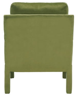 Safavieh Kye Stylish Accent Chair – Luxurious Velvet Upholstery, Modern Design For Chic Living Spaces & Comfort Olive Green ACH1301B