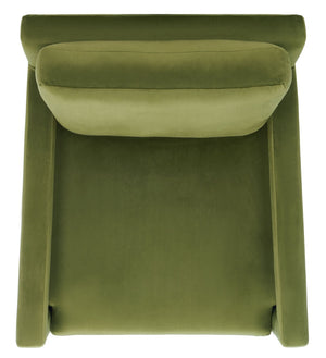Safavieh Kye Stylish Accent Chair – Luxurious Velvet Upholstery, Modern Design For Chic Living Spaces & Comfort Olive Green ACH1301B