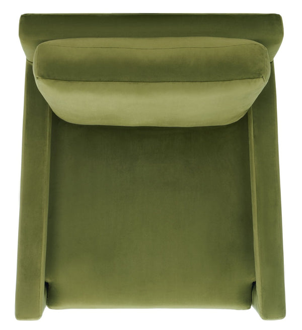 Safavieh Kye Stylish Accent Chair – Luxurious Velvet Upholstery, Modern Design For Chic Living Spaces & Comfort Olive Green ACH1301B