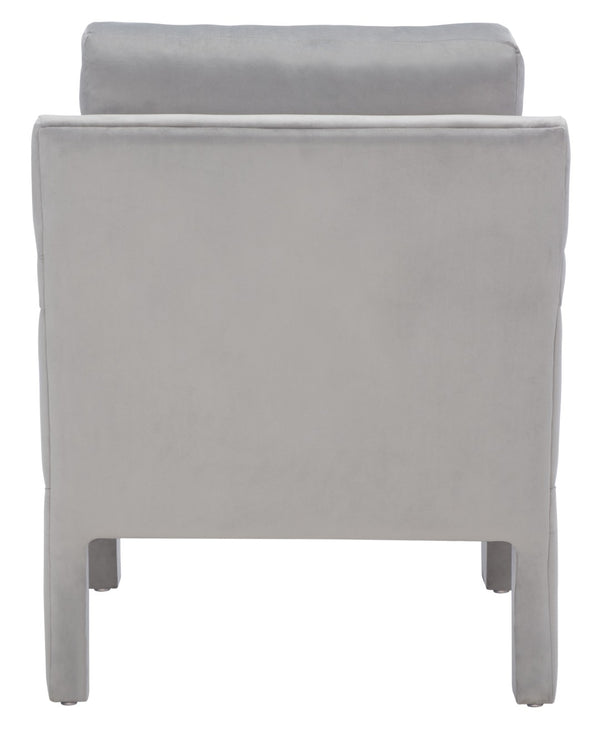 Safavieh Kye Stylish Accent Chair – Luxurious Velvet Upholstery, Modern Design For Chic Living Spaces & Comfort Grey ACH1301C