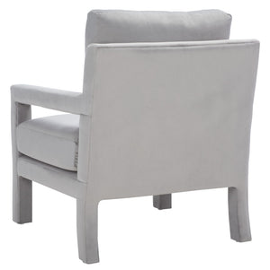 Safavieh Kye Stylish Accent Chair – Luxurious Velvet Upholstery, Modern Design For Chic Living Spaces & Comfort Grey ACH1301C