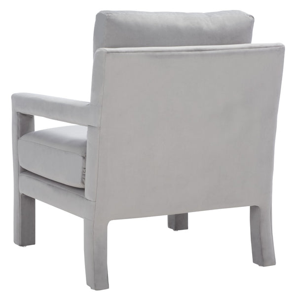 Safavieh Kye Stylish Accent Chair – Luxurious Velvet Upholstery, Modern Design For Chic Living Spaces & Comfort Grey ACH1301C