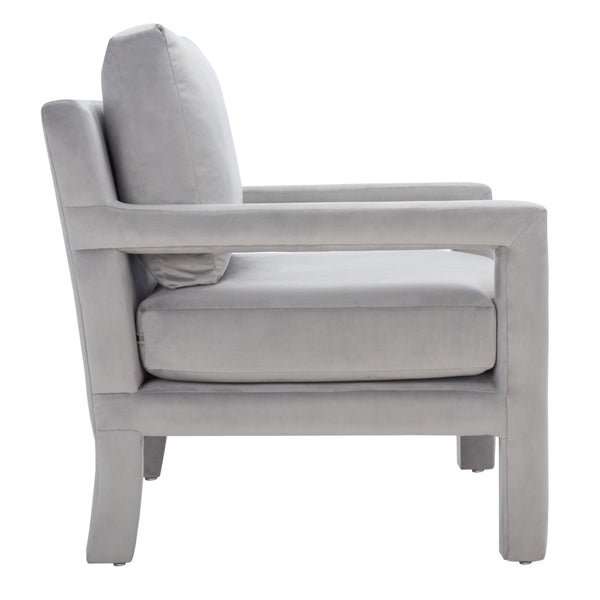 Safavieh Kye Stylish Accent Chair – Luxurious Velvet Upholstery, Modern Design For Chic Living Spaces & Comfort Grey ACH1301C
