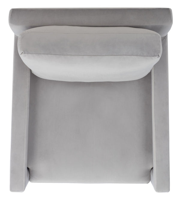Safavieh Kye Stylish Accent Chair – Luxurious Velvet Upholstery, Modern Design For Chic Living Spaces & Comfort Grey ACH1301C