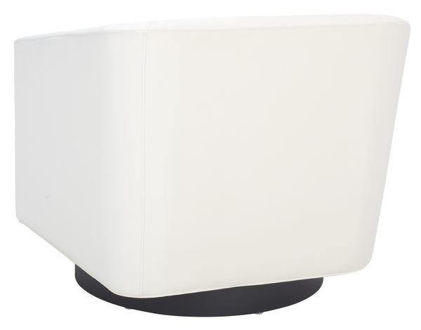 Safavieh Birdie Accent Chair In Cream – Stylish Square Design With Wood, Fabric, And Metal Accents Creme Wood,Fabric And Metal Ach1302a