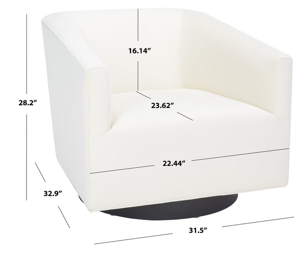 Safavieh Birdie Accent Chair In Cream – Stylish Square Design With Wood, Fabric, And Metal Accents Creme Wood,Fabric And Metal Ach1302a