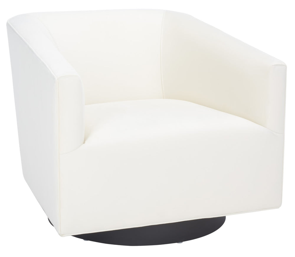 Safavieh Birdie Accent Chair - Modern Elegant Seating With Plush Velvet Upholstery And Swivel Base Design Cream ACH1302A