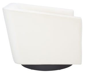 Safavieh Birdie Accent Chair In Cream – Stylish Square Design With Wood, Fabric, And Metal Accents Creme Wood,Fabric And Metal Ach1302a