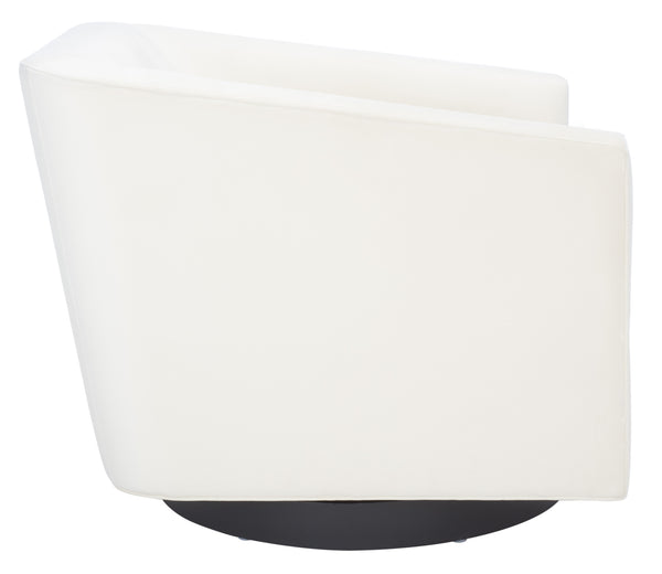 Safavieh Birdie Accent Chair In Cream – Stylish Square Design With Wood, Fabric, And Metal Accents Creme Wood,Fabric And Metal Ach1302a