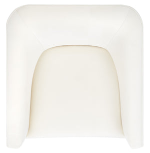 Safavieh Birdie Accent Chair In Cream – Stylish Square Design With Wood, Fabric, And Metal Accents Creme Wood,Fabric And Metal Ach1302a