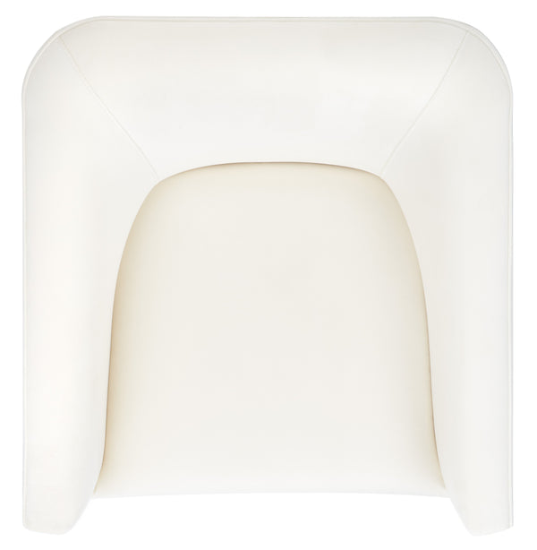 Safavieh Birdie Accent Chair In Cream – Stylish Square Design With Wood, Fabric, And Metal Accents Creme Wood,Fabric And Metal Ach1302a