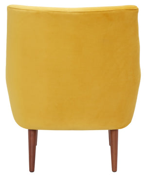 Safavieh Amina Accent Chair - Luxurious Velvet Mid-Century Design With Button Tufting For Modern Interiors Gold ACH1303A