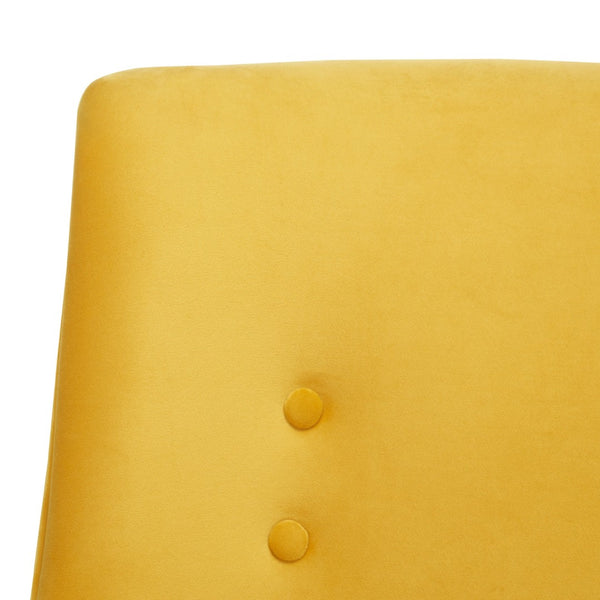 Safavieh Amina Accent Chair - Luxurious Velvet Mid-Century Design With Button Tufting For Modern Interiors Gold ACH1303A