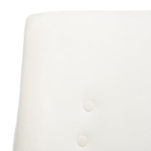 Safavieh Amina Accent Chair - Luxurious Velvet Mid-Century Design With Button Tufting For Modern Interiors Cream ACH1303B