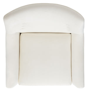 Safavieh Amina Accent Chair - Luxurious Velvet Mid-Century Design With Button Tufting For Modern Interiors Cream ACH1303B
