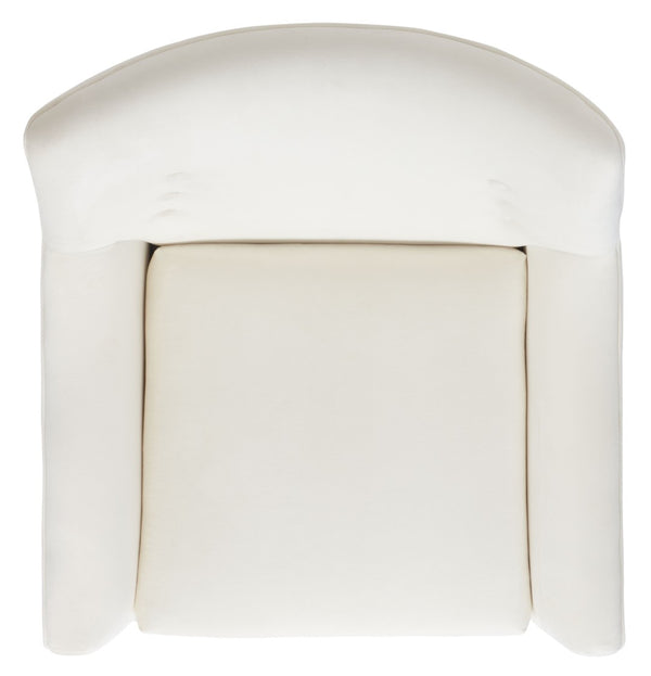 Safavieh Amina Accent Chair - Luxurious Velvet Mid-Century Design With Button Tufting For Modern Interiors Cream ACH1303B