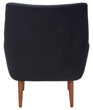 Safavieh Amina Accent Chair - Luxurious Velvet Mid-Century Design With Button Tufting For Modern Interiors Black ACH1303C