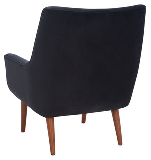 Safavieh Amina Accent Chair - Luxurious Velvet Mid-Century Design With Button Tufting For Modern Interiors Black ACH1303C