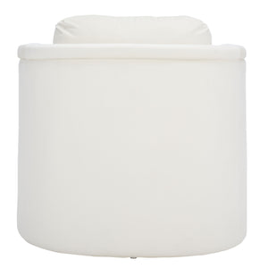 Safavieh Fifer Accent Chair In Cream – Stylish Square Design With Wood, Fabric & Metal For Modern Spaces Creme Wood,Fabric And Metal Ach1304a