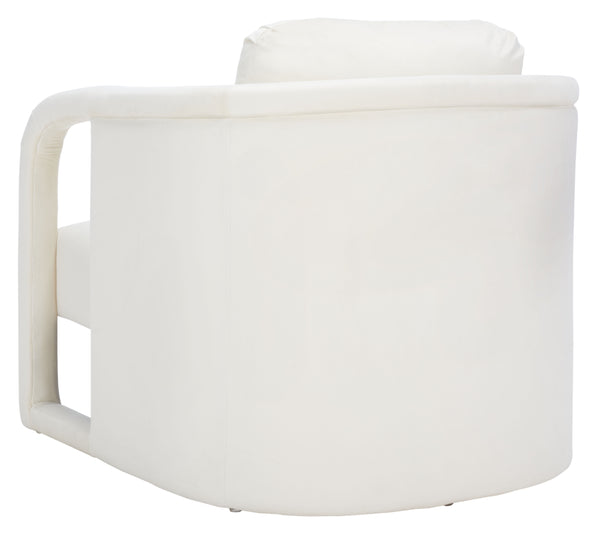 Safavieh Fifer Accent Chair In Cream – Stylish Square Design With Wood, Fabric & Metal For Modern Spaces Creme Wood,Fabric And Metal Ach1304a