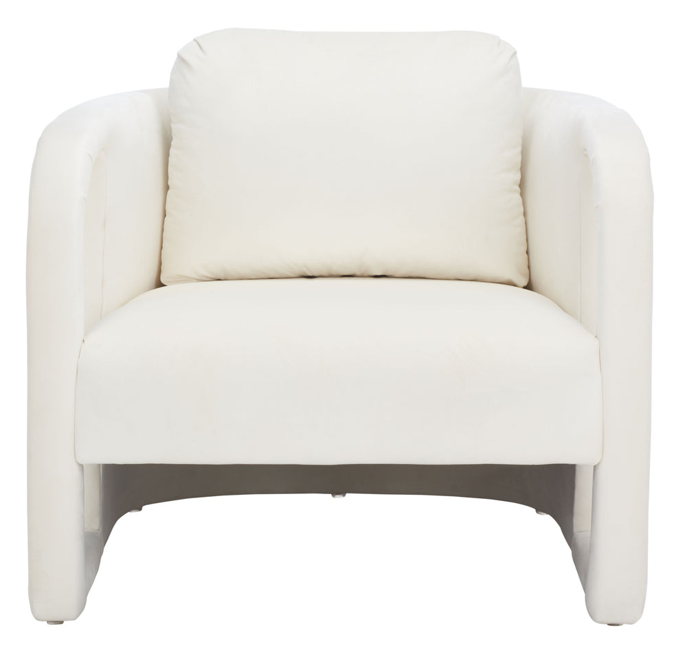 Safavieh Fifer Accent Chair In Cream – Stylish Square Design With Wood, Fabric & Metal For Modern Spaces Creme Wood,Fabric And Metal Ach1304a