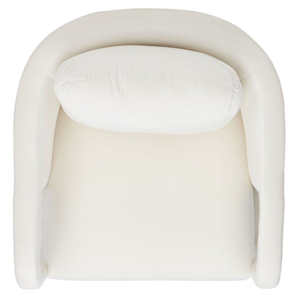 Safavieh Fifer Accent Chair In Cream – Stylish Square Design With Wood, Fabric & Metal For Modern Spaces Creme Wood,Fabric And Metal Ach1304a