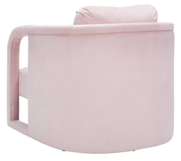 Safavieh Fifer Accent Chair - Plush Velvet Seating With Sculpted Arms For Modern Glam Living Spaces Light Pink ACH1304B