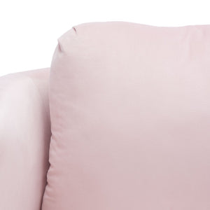 Safavieh Fifer Accent Chair - Plush Velvet Seating With Sculpted Arms For Modern Glam Living Spaces Light Pink ACH1304B