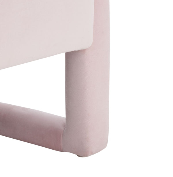 Safavieh Fifer Accent Chair - Plush Velvet Seating With Sculpted Arms For Modern Glam Living Spaces Light Pink ACH1304B