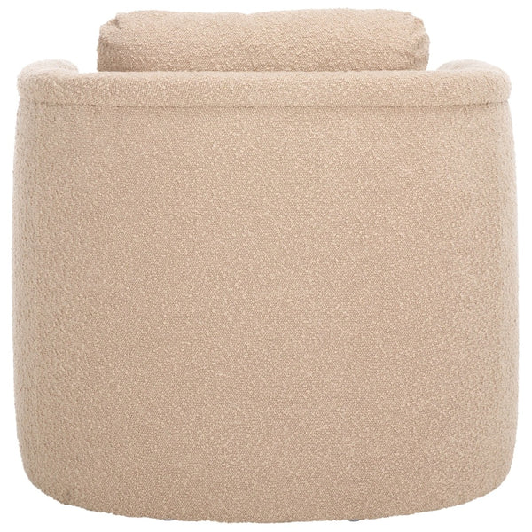 Safavieh Fifer Accent Chair - Plush Velvet Seating With Sculpted Arms For Modern Glam Living Spaces Tan ACH1304C