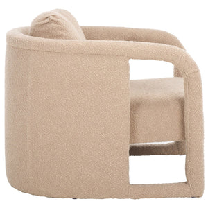 Safavieh Fifer Accent Chair - Plush Velvet Seating With Sculpted Arms For Modern Glam Living Spaces Tan ACH1304C