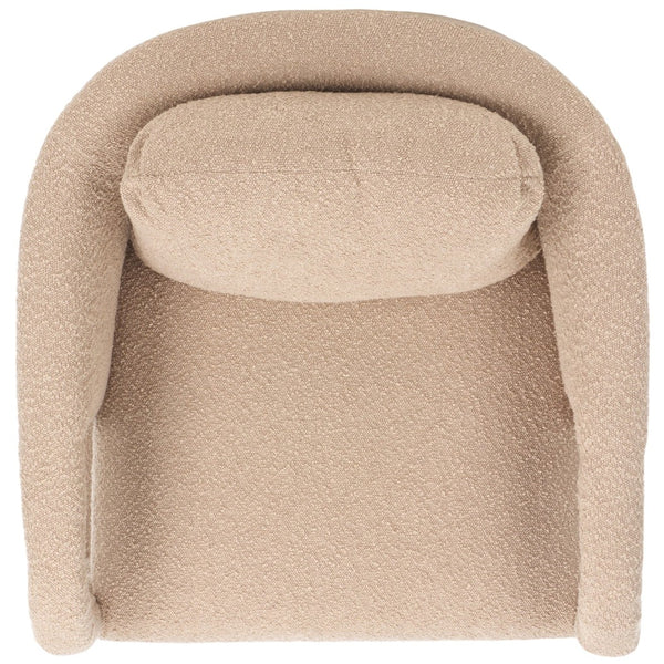 Safavieh Fifer Accent Chair - Plush Velvet Seating With Sculpted Arms For Modern Glam Living Spaces Tan ACH1304C