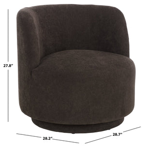 Safavieh Hayls Swivel Accent Chair – Stylish Comfort Meets Contemporary Elegance For Any Living Space Brown Wood,Fabric,Foam Ach1305a