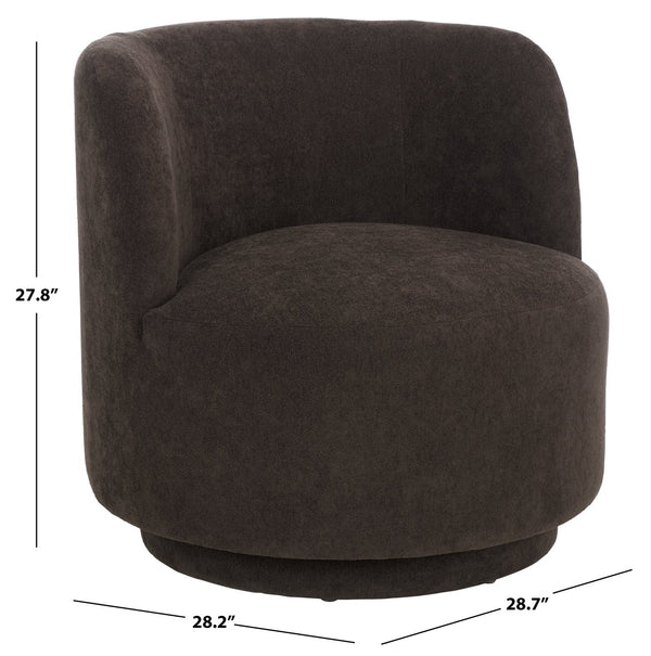 Safavieh Hayls Swivel Accent Chair – Stylish Comfort Meets Contemporary Elegance For Any Living Space Brown Wood,Fabric,Foam Ach1305a