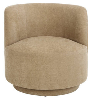 Safavieh Hayls Swivel Accent Chair – Stylish Comfort Meets Contemporary Elegance For Any Living Space Tan Wood,Fabric,Foam Ach1305b
