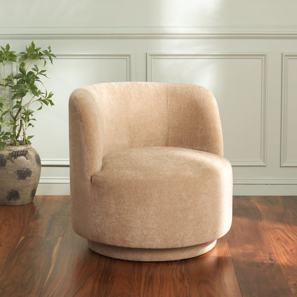 Safavieh Hayls Swivel Accent Chair – Stylish Comfort Meets Contemporary Elegance For Any Living Space Tan Wood,Fabric,Foam Ach1305b